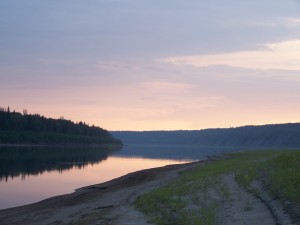 Pink sunset on the Peace River